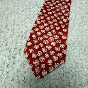 Vintage Gap 100% Silk Necktie Mens Tie Red Geometric Made in USA 90s Preppy Work